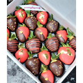20pcs Black Red & Gold Leaf Chocolate Strawberries Gift Box